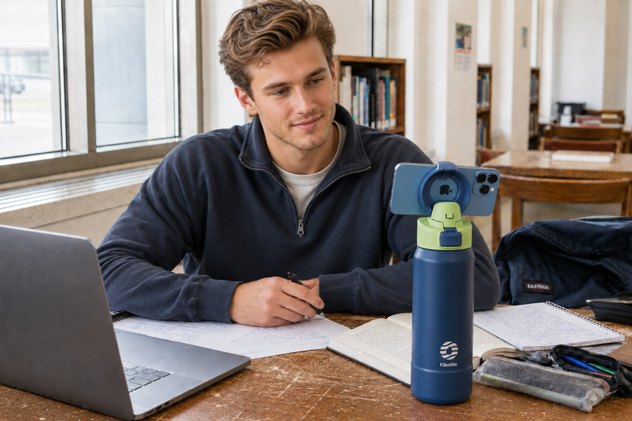 Phonebottle used for hands-free content creation